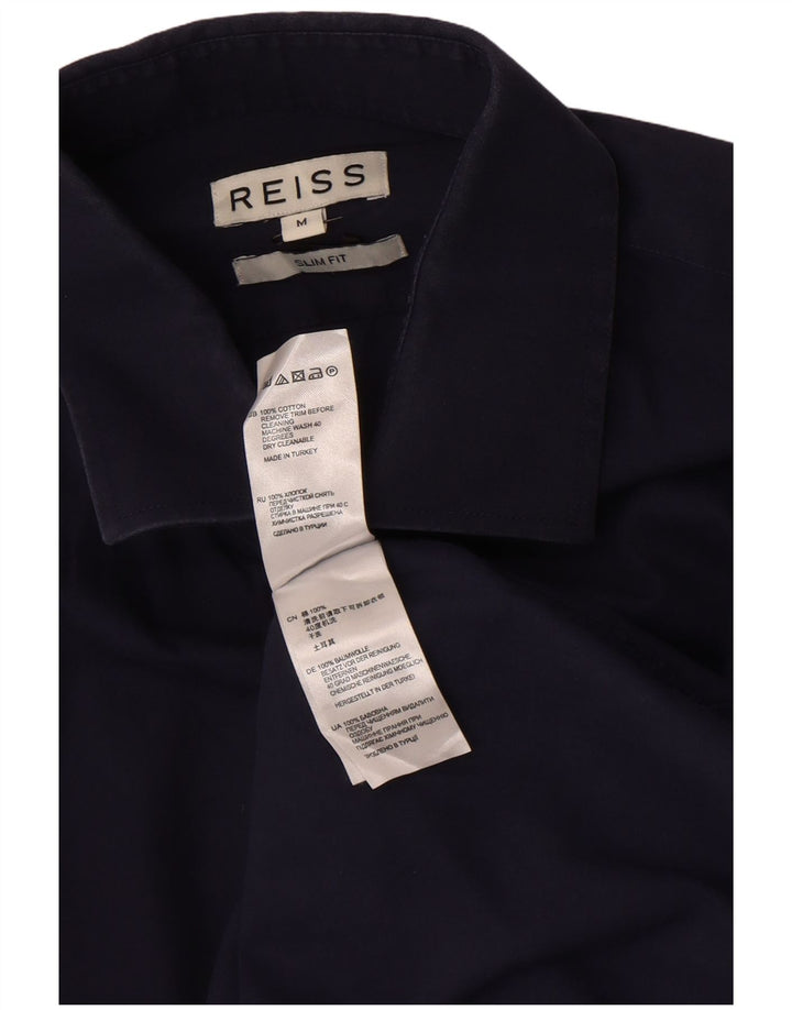 Koszula męska Reiss Slim Fit, średnia, granatowa, bawełniana