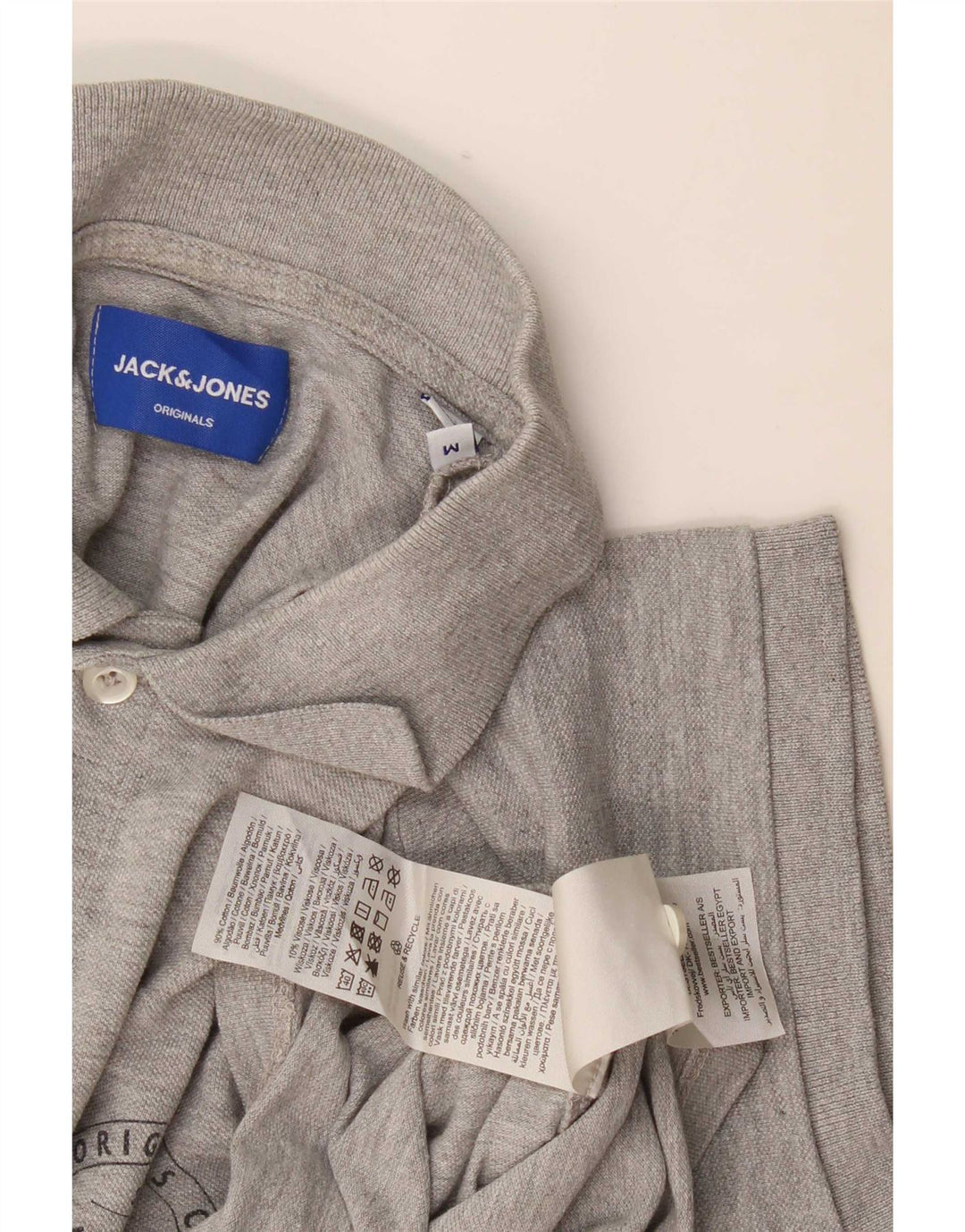 Męska koszulka polo Jack & Jones o regularnym kroju, średnioszara, bawełniana