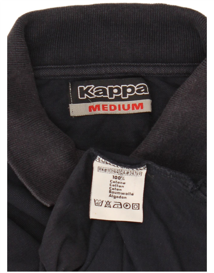 Męska koszulka polo Kappa z długim rękawem, średnia, granatowa, bawełniana