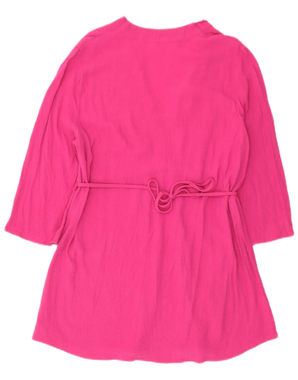 Marks & Spencer Damska Sukienka Tunika z Rękawem 3/4 UK 20 2XL Różowa Wiskoza