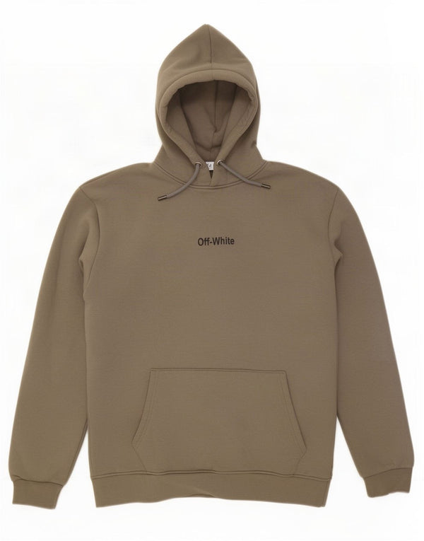 Męski sweter z kapturem w kolorze złamanej bieli 2XL Khaki