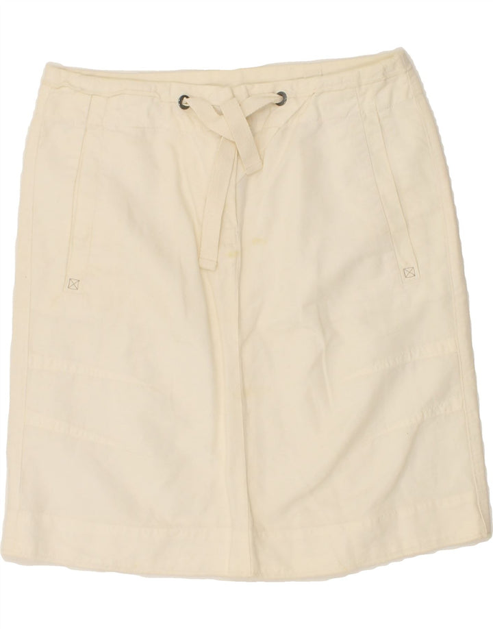 MURPHY & NYE Womens Straight Skirt W28 Medium Off White Cotton Vintage Murphy & Nye and Second-Hand Murphy & Nye from Messina Hembry 