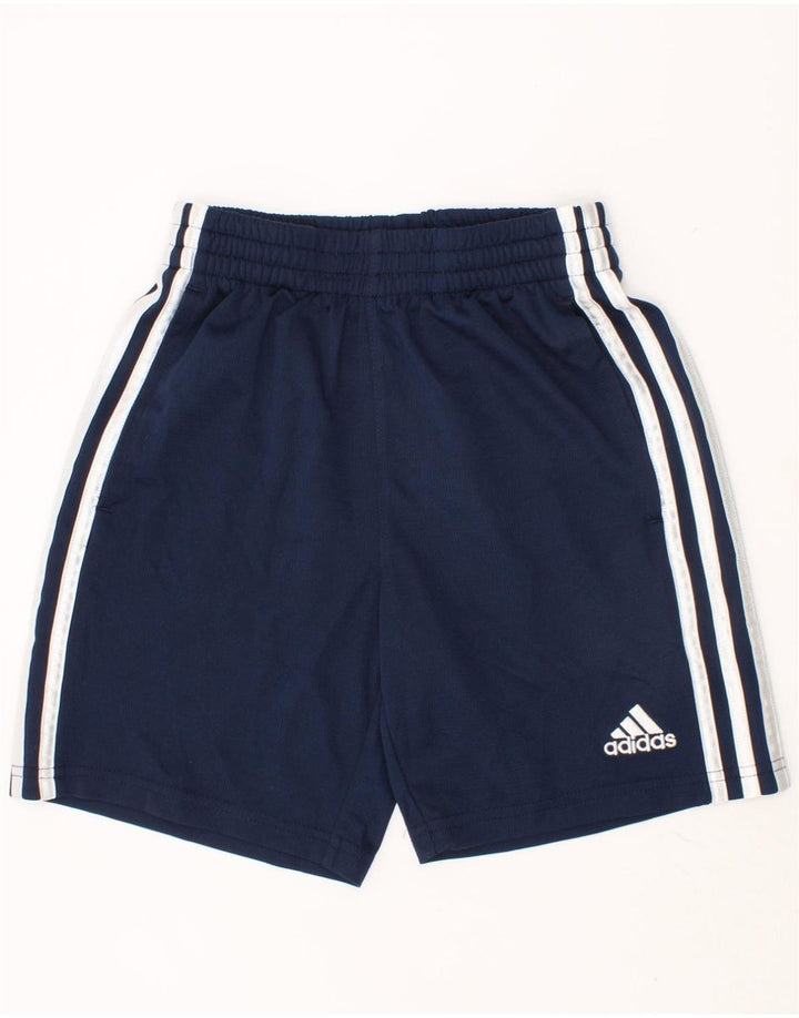ADIDAS Boys Sport Shorts 7-8 Years Small Navy Blue Polyester Vintage Adidas and Second-Hand Adidas from Messina Hembry 