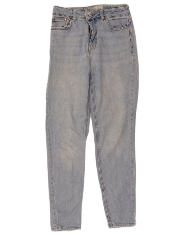Damskie jeansy zwężane Topshop Mom W26 L30 Niebieskie bawełniane