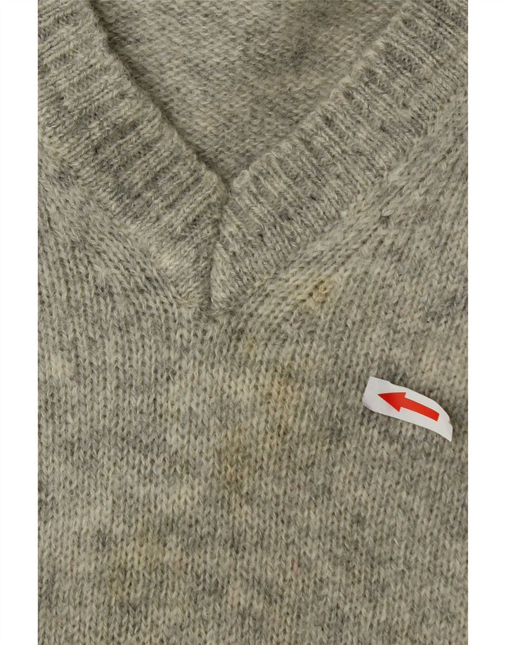 Męski sweter Sergio Tacchini z dekoltem w kształcie litery V, 2XL, szary, wełniany w cętki