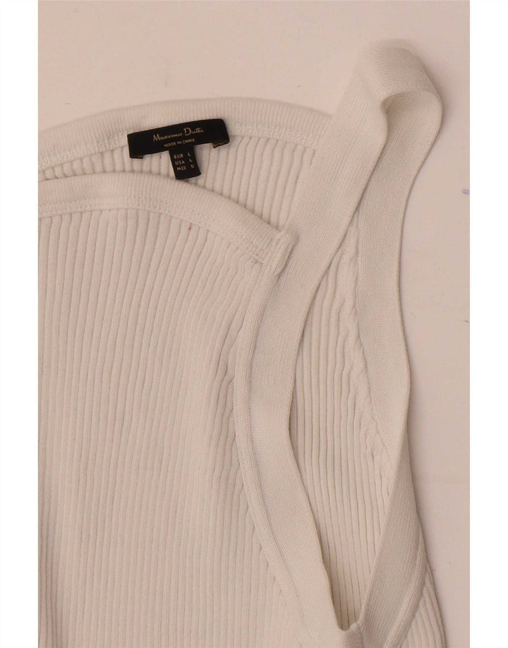 Damski krótki top Massimo Dutti UK 14, duży, biały