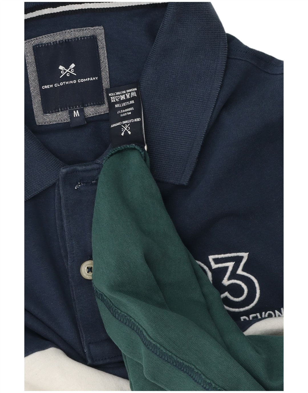Męska koszulka polo Crew Clothing Średni niebieski, bawełniany blok kolorów
