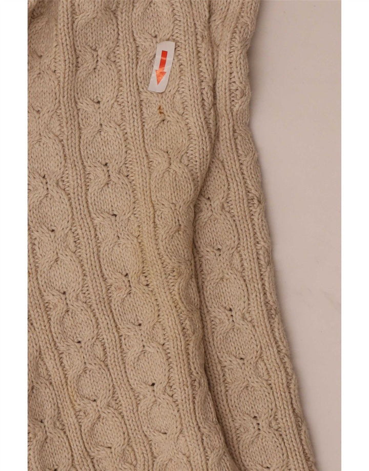 Męski sweter z okrągłym dekoltem Tommy Hilfiger, duży, beżowy, klasyczny