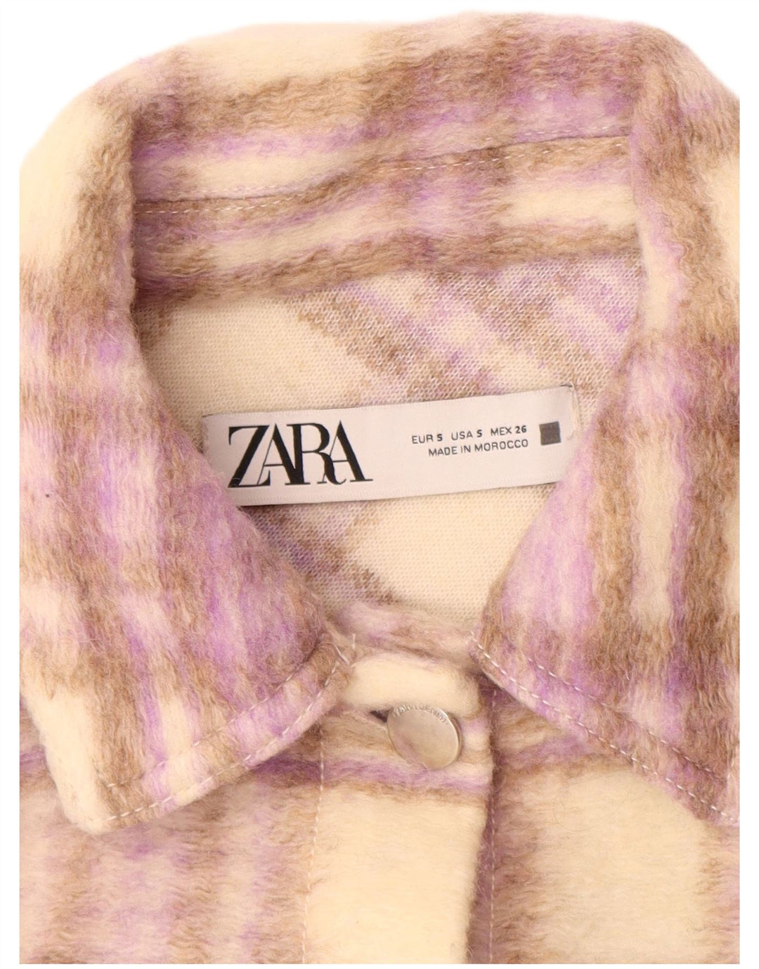 Damska kurtka bomberka typu oversize ZARA Crop UK 10, mała, beżowa, z poliestru w kratkę