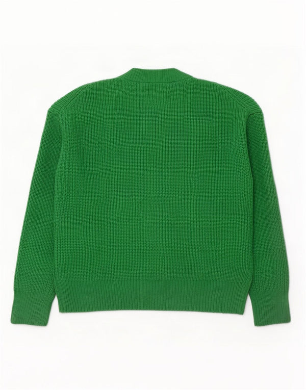 Damski sweter oversize z wycięciem pod szyją Zara UK 10 Mały zielony akryl