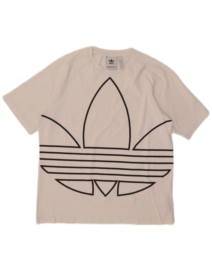 Męska koszulka z grafiką Adidas, mała, biała, bawełniana