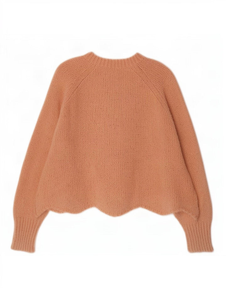 Damski sweter oversize z dekoltem w łódkę Zara UK 14, średni róż