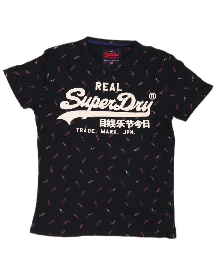Męski T-shirt z grafiką Superdry, średni, granatowy, bawełniany