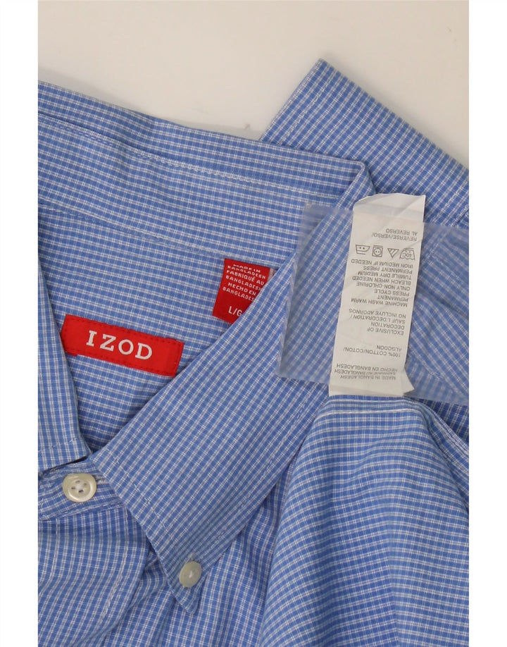 IZOD Mens Shirt Large Blue Check Cotton Vintage Izod and Second-Hand Izod from Messina Hembry 