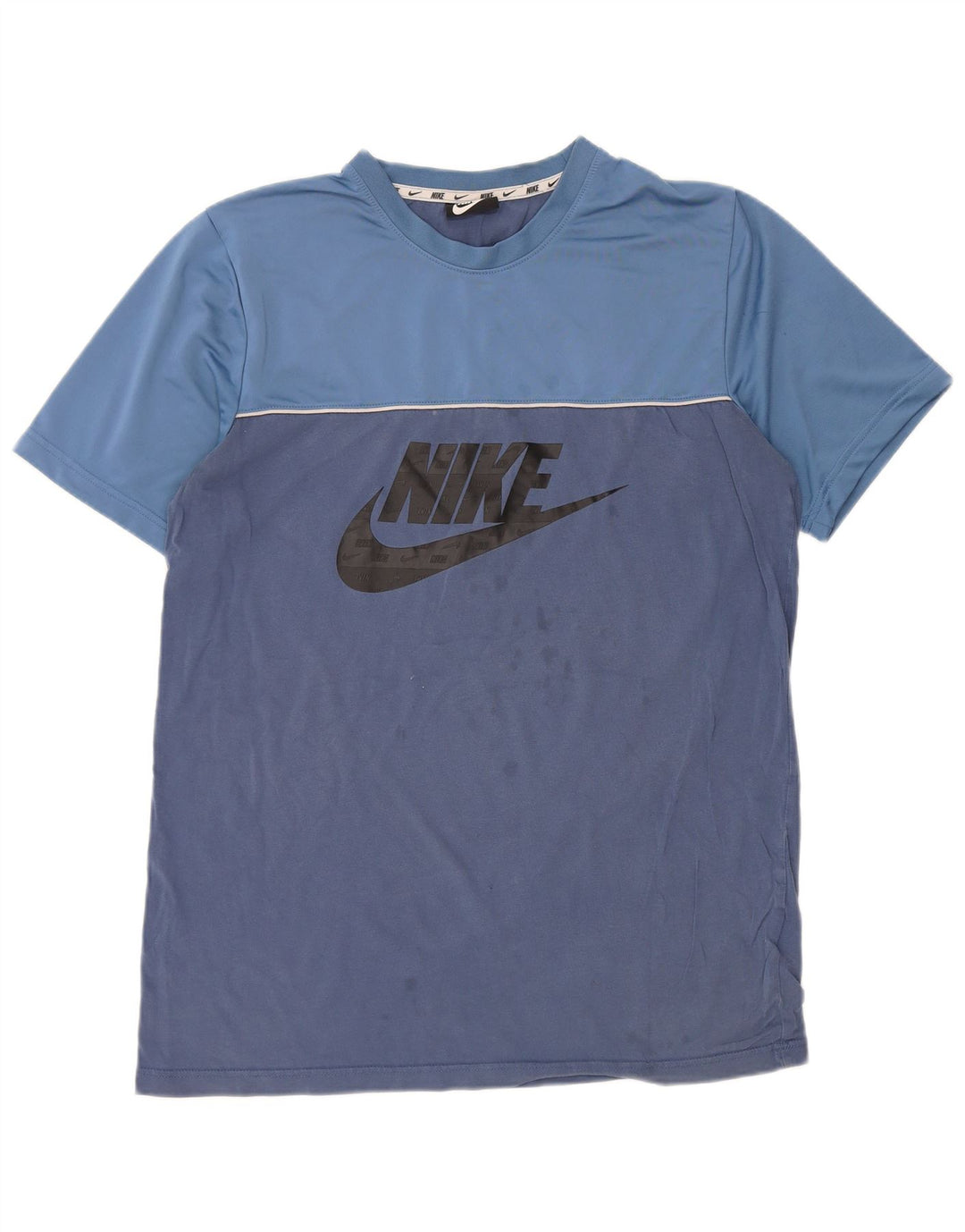 Męski T-shirt NIKE z grafiką, duży, niebieski, bawełniany z blokami kolorów