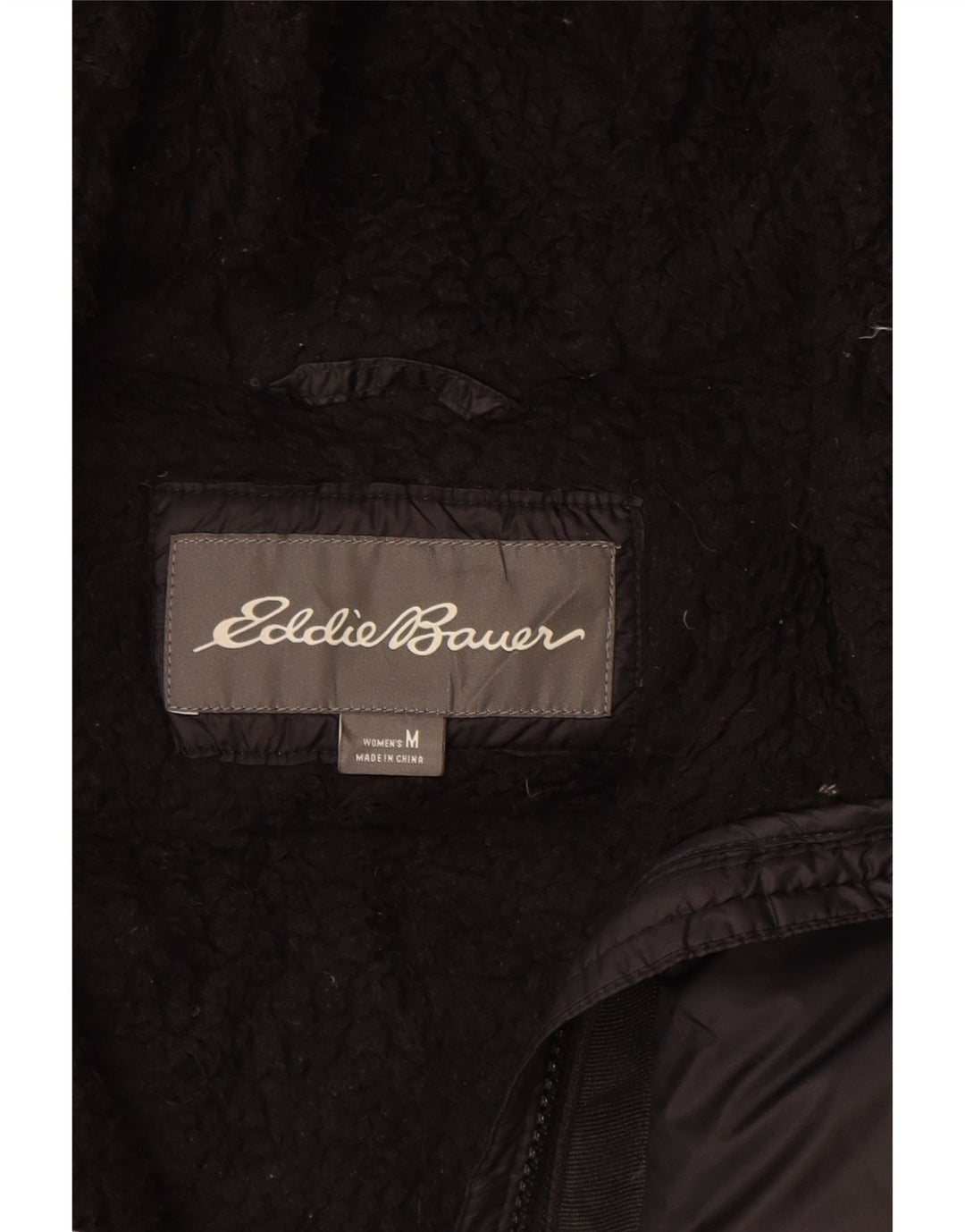 Damska ocieplana kurtka z kapturem Eddie Bauer UK 14, średni czarny nylon