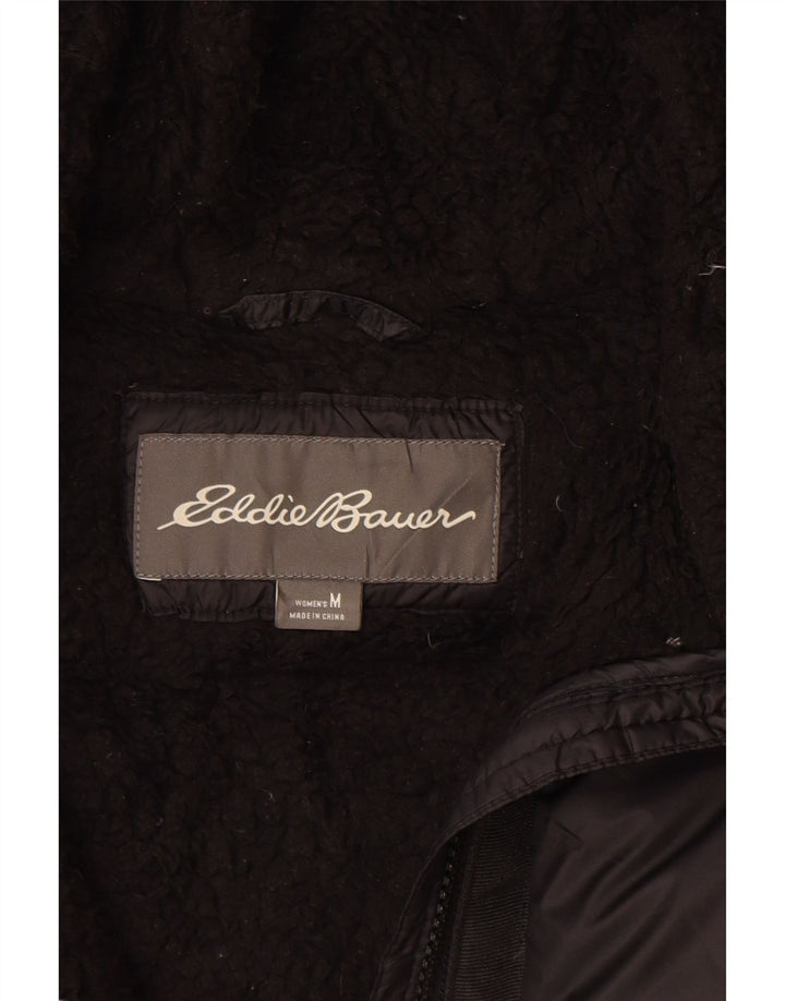 Damska ocieplana kurtka z kapturem Eddie Bauer UK 14, średni czarny nylon