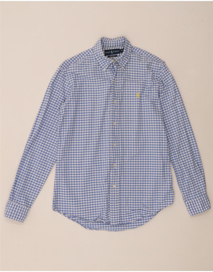 Koszula męska Ralph Lauren o dopasowanym kroju, mała, niebieska bawełniana kratka