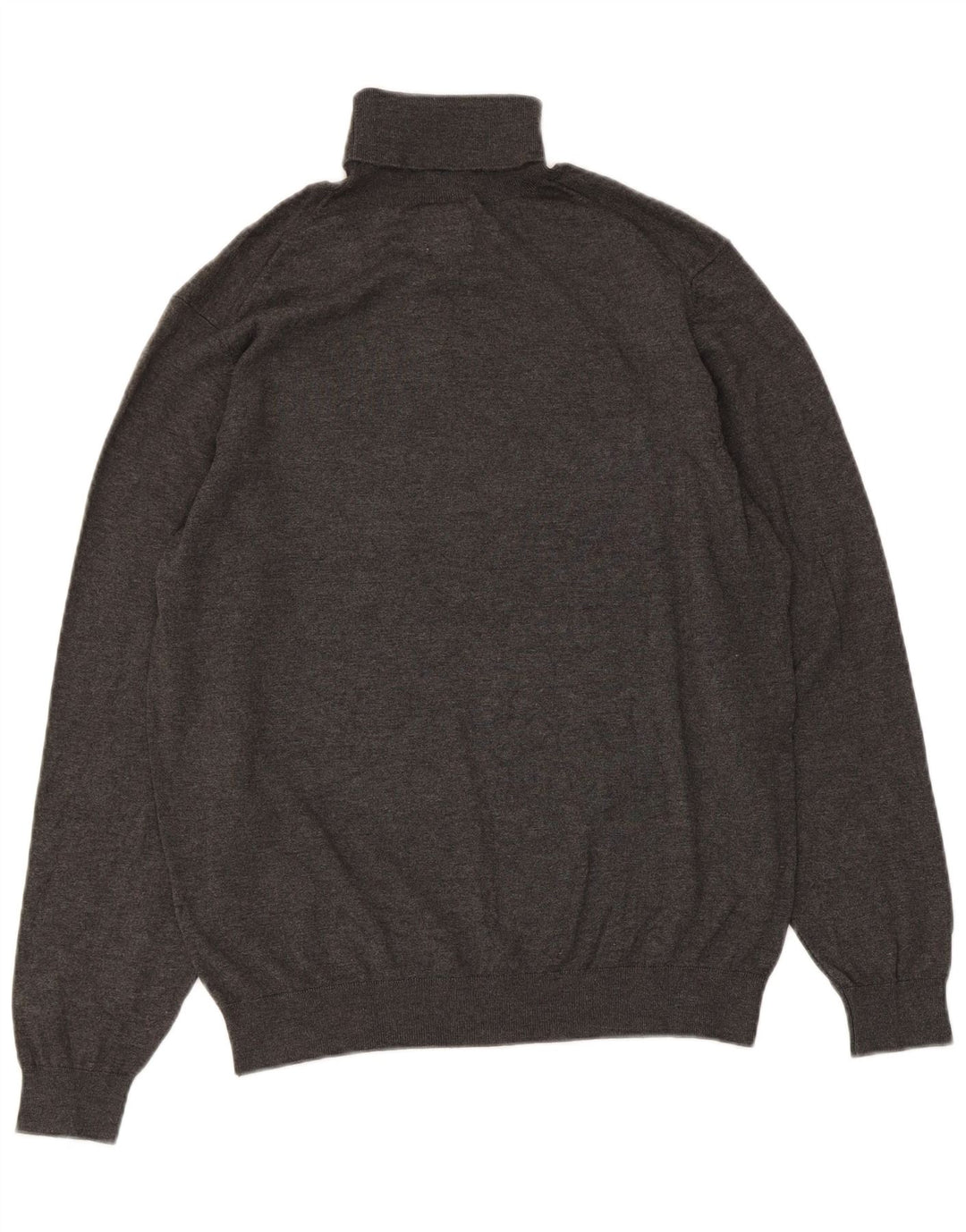 Męski sweter z wywijanym dekoltem Zara, duży, szary, nakrapiany wiskoza