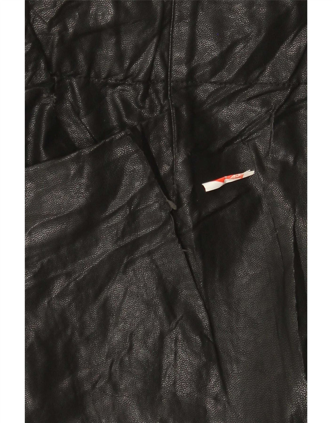 Zara Damska mini spódniczka ze sztucznej skóry, mała W26, czarna, poliuretanowa