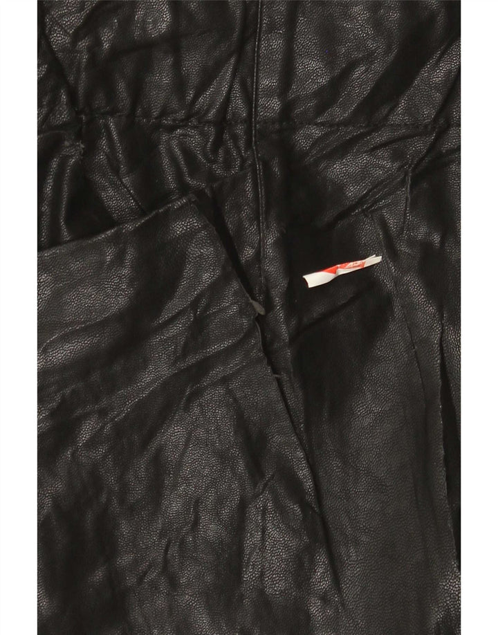Zara Damska mini spódniczka ze sztucznej skóry, mała W26, czarna, poliuretanowa