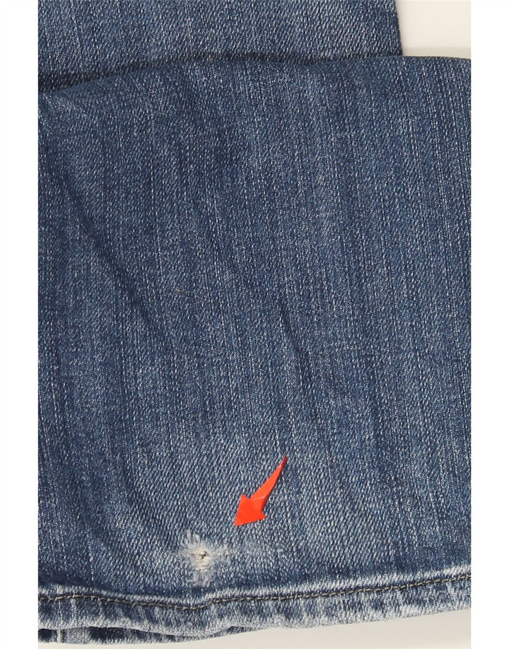 Damskie dżinsy Bootcut z niską talią, w trudnej sytuacji, W25 L33, niebieska bawełna