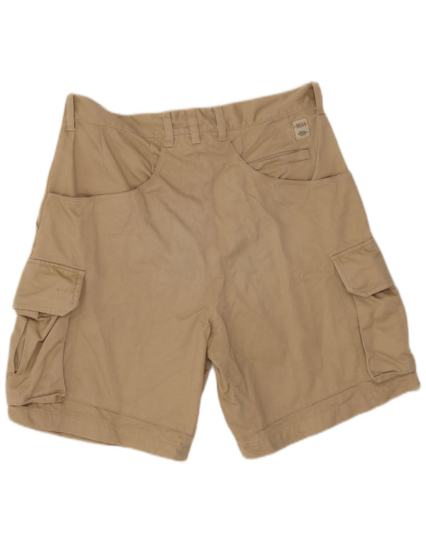 Męskie szorty cargo w stylu vintage, W30, średnia bawełna khaki
