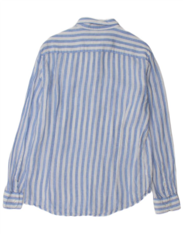 Koszula męska Massimo Dutti, duża, lniana w niebieskie paski
