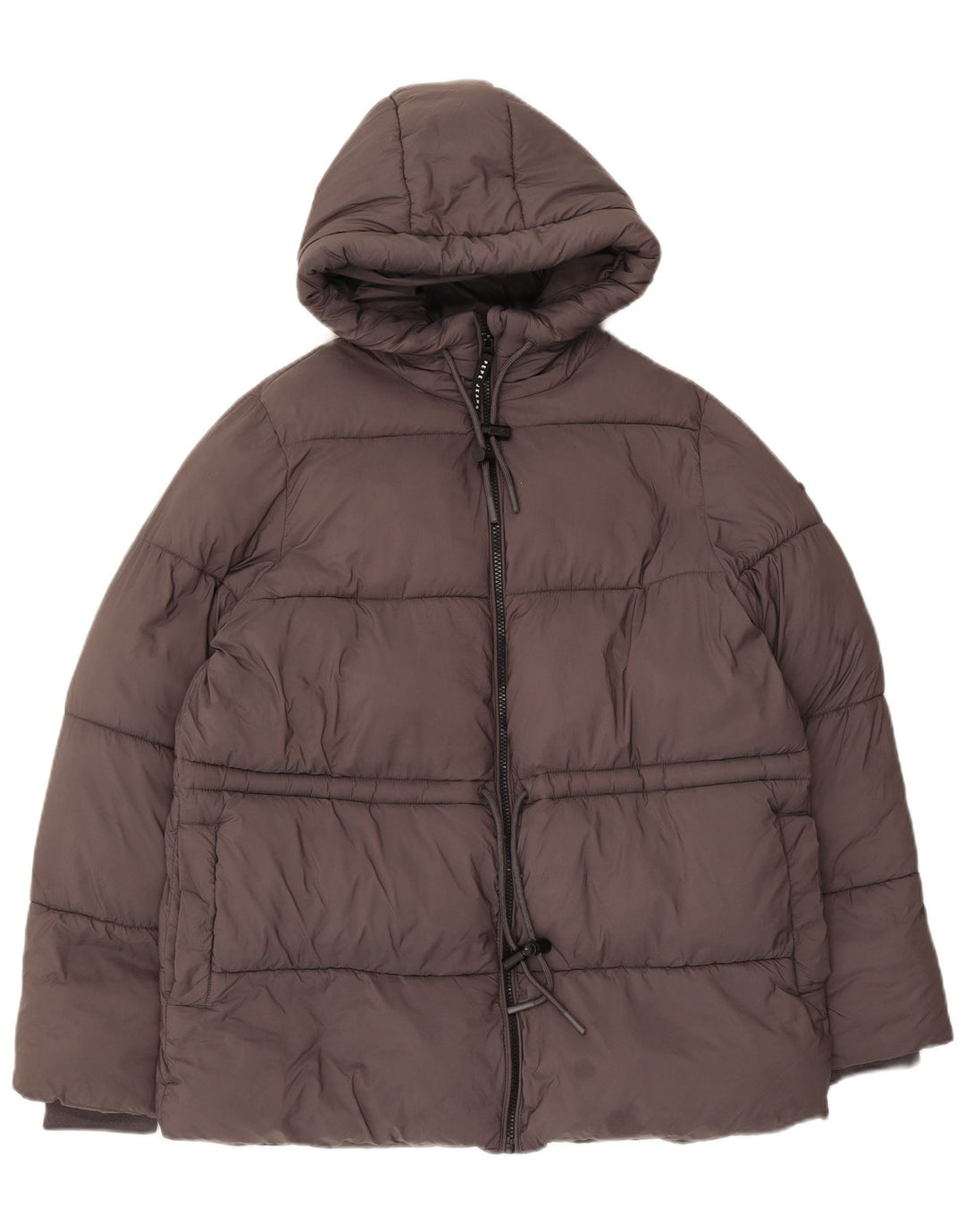 PEPE Jeans Damska kurtka z kapturem, oversize, wyściełana UK 10, mała, szary poliester