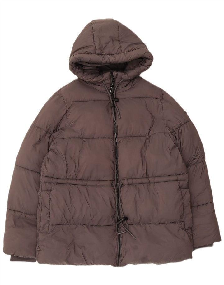 PEPE Jeans Damska kurtka z kapturem, oversize, wyściełana UK 10, mała, szary poliester
