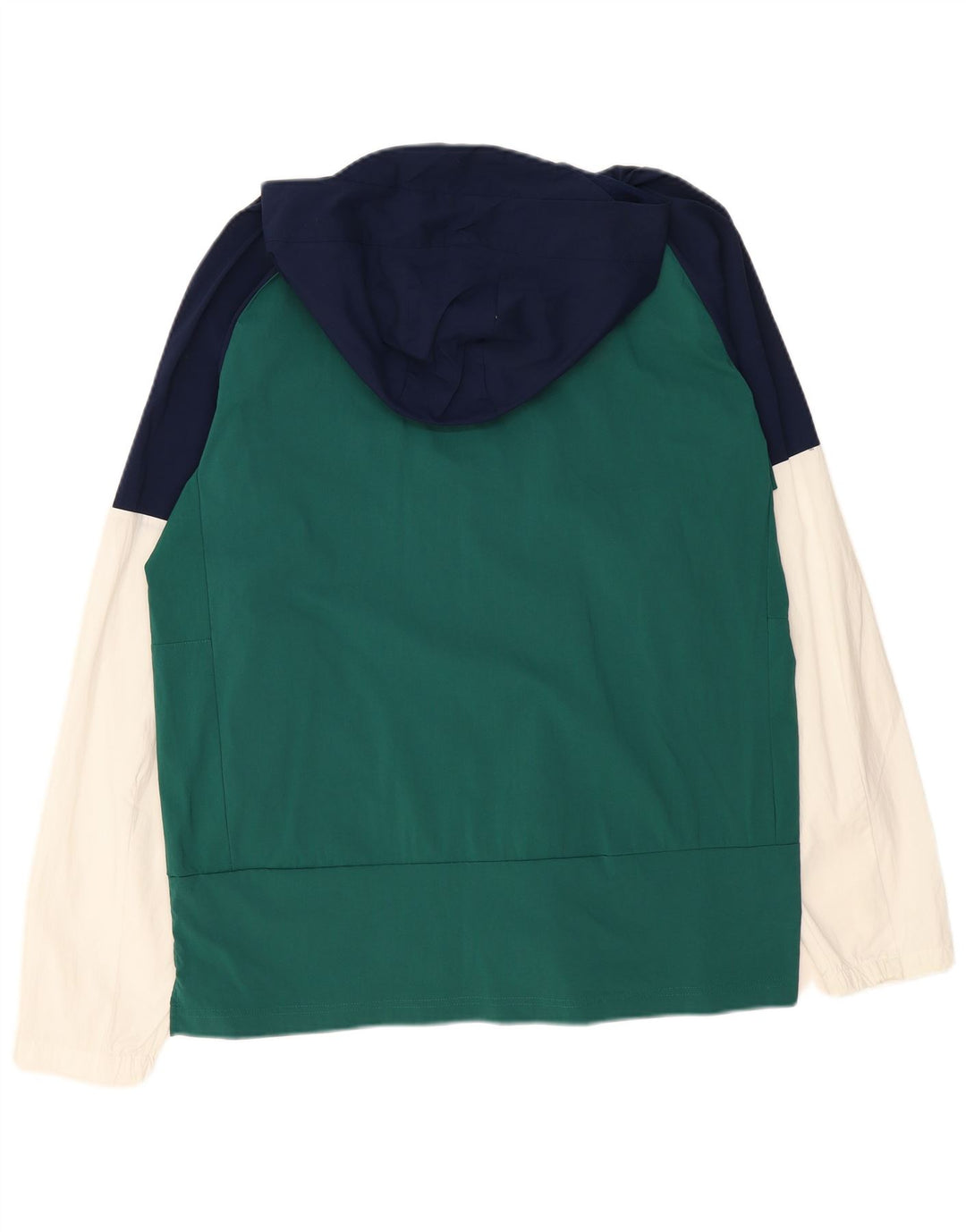 Męska kurtka dresowa z kapturem i kapturem ADIDAS, duża, zielona, nylonowa w bloki kolorów