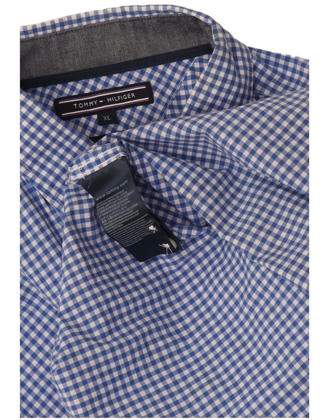 Koszula męska Tommy Hilfiger XL, niebieska bawełniana kratka