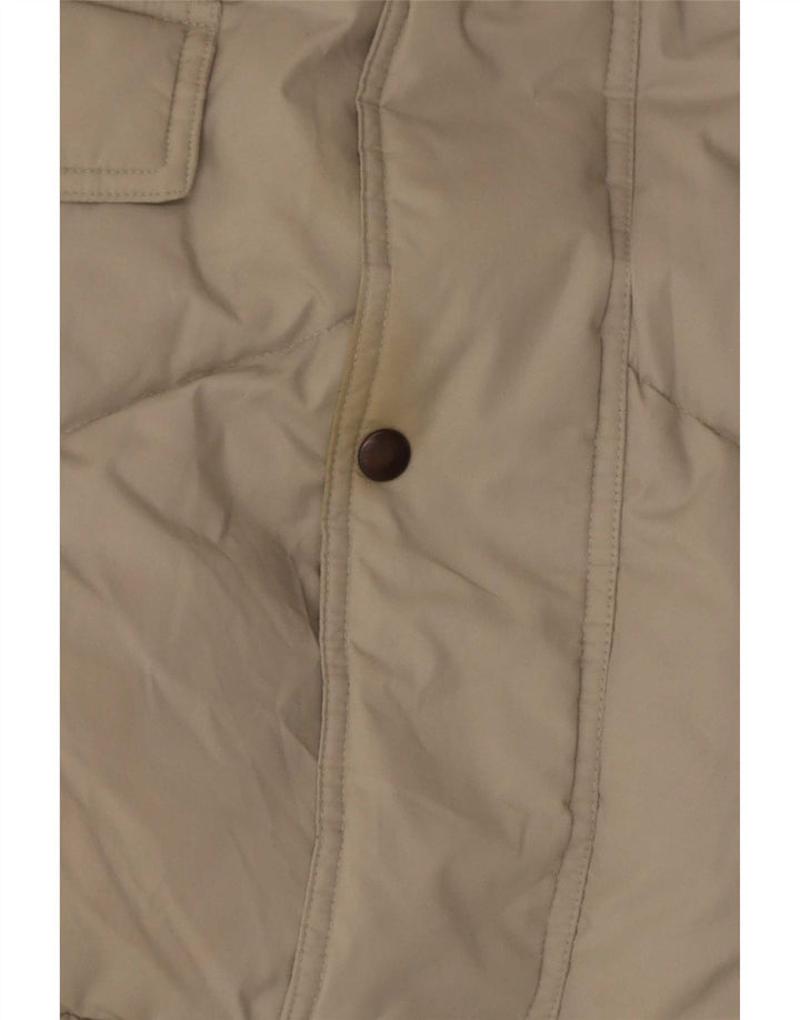 Męska wyściełana kurtka z kapturem w stylu vintage UK 42 XL Beżowy poliester