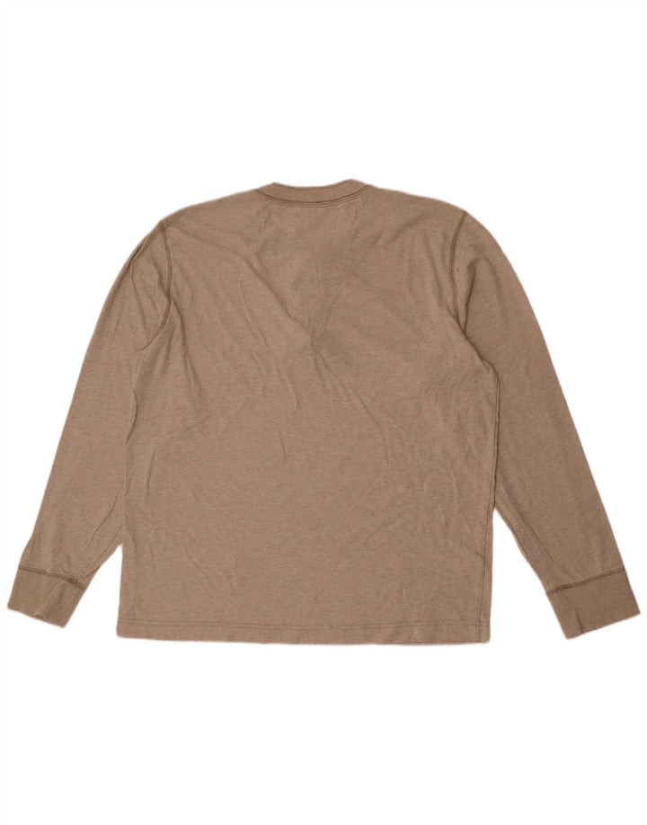 Męski top z długim rękawem Eddie Bauer, duży, beżowy, bawełniany