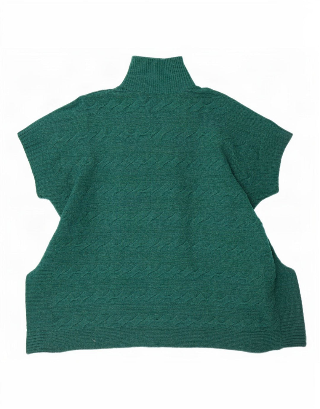 Damski sweter poncho White Stuff, jeden rozmiar, zielona, nakrapiana wełna jagnięca