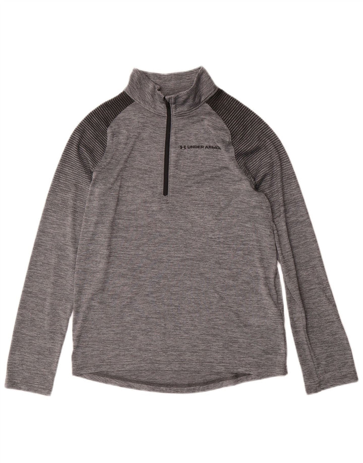 Chłopięcy sweter dresowy UNDER ARMOUR na 11-12 lat, duży, szary w prążki