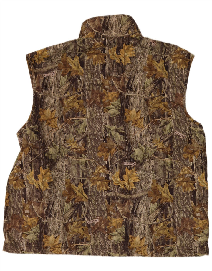 Męska kamizelka VINTAGE w abstrakcyjny wzór UK 44 2XL Brązowy poliester z blokami kolorów