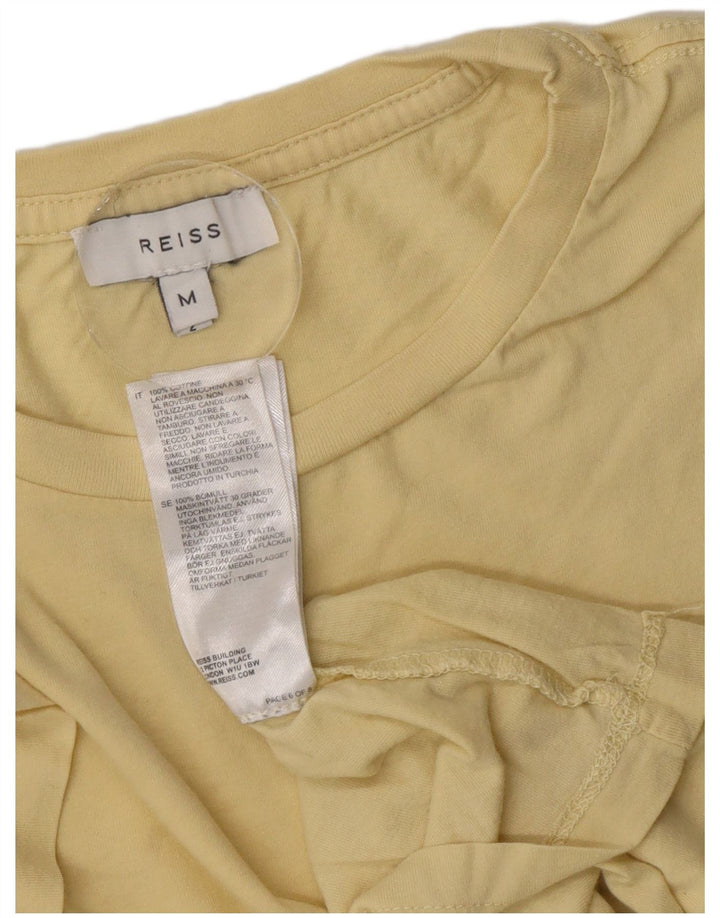 T-shirt męski Reiss, średni żółty bawełniany