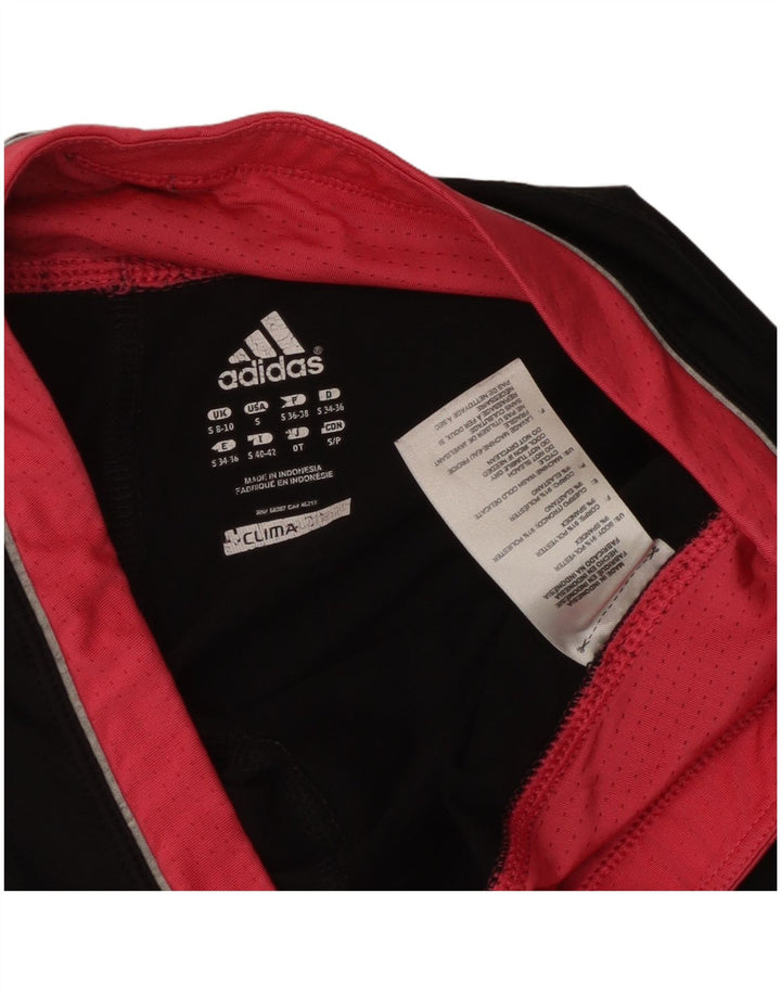 Damskie legginsy ADIDAS Climalite Capri UK 8/10, małe, czarne, poliestrowe