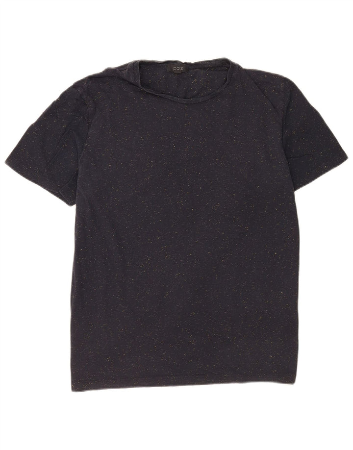 Cos Męski T-shirt Top Średni Granatowy Bawełniany Nakrapiane