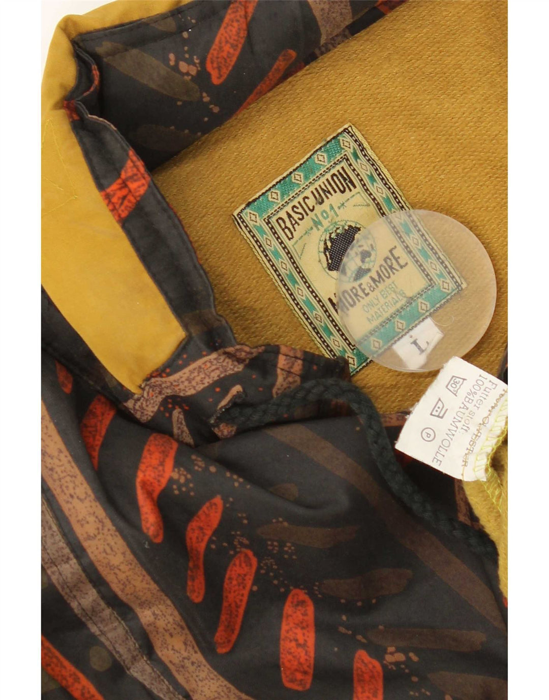Vintage męska kurtka Anorak z kapturem UK 40, duża, wielokolorowa, geometryczna