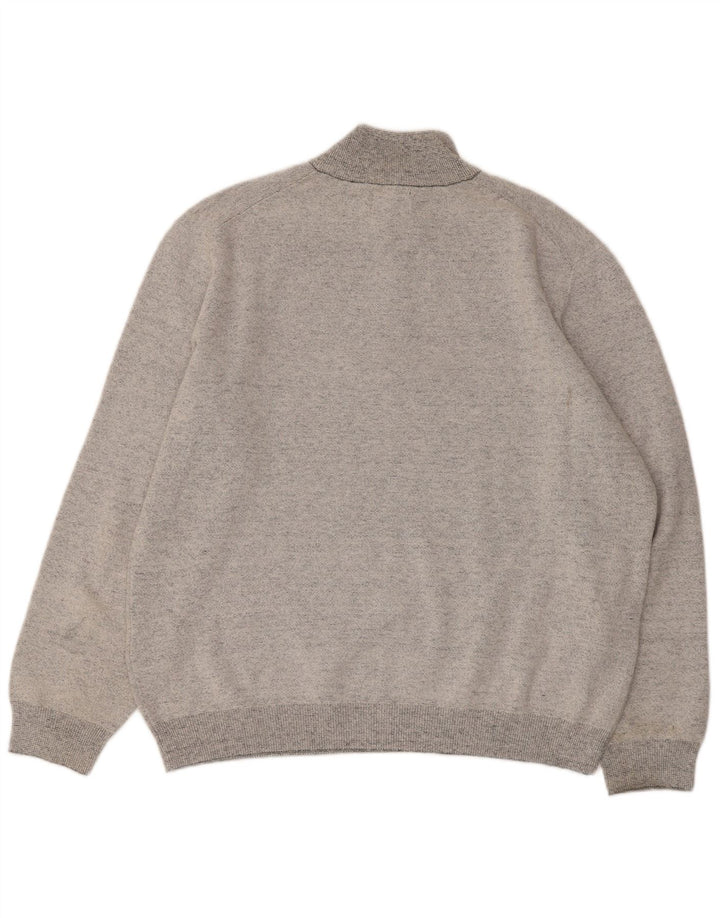 Męski sweter z zamkiem błyskawicznym Superdry 2XL, szary, bawełniany w plamki