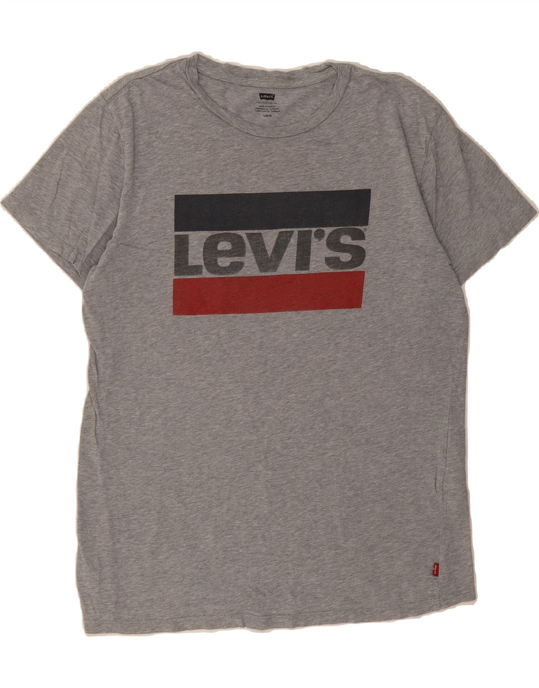 LEVI'S Mens Graphic T-Shirt Top Large Grey Flecked Cotton Vintage Levi's and Second-Hand Levi's from Messina Hembry 