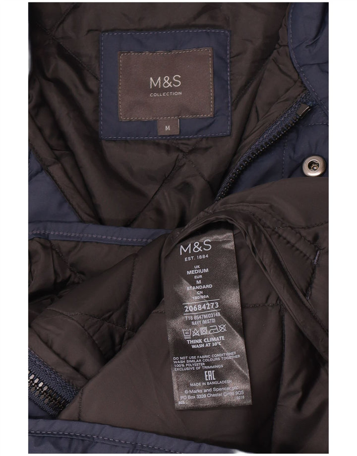 Marks & Spencer Męska pikowana kurtka UK 38, średni granatowy poliester