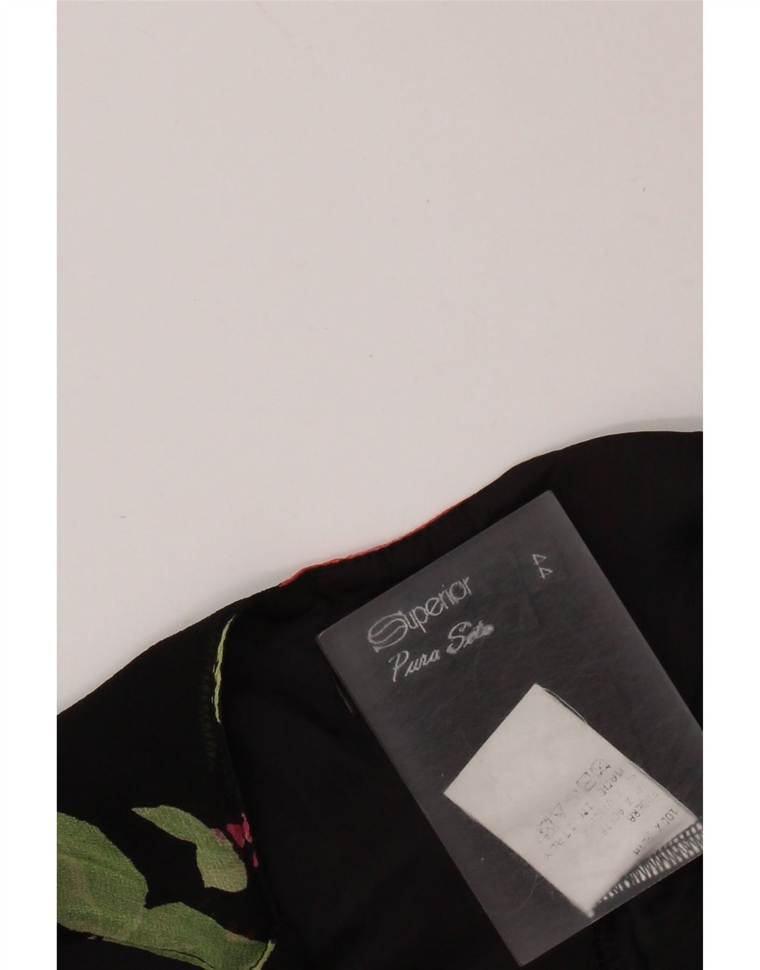 SUPERIOR Damska sukienka na ramiączkach IT 44 Średni czarny jedwab w kwiaty