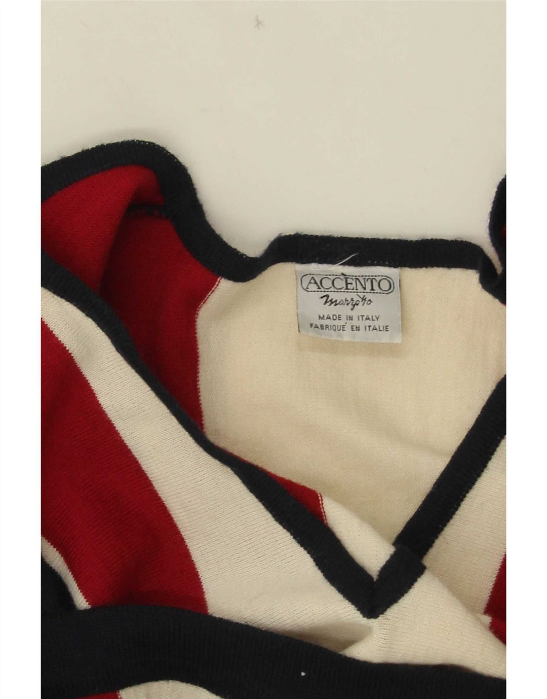 Accento By Marzotto Męski sweter z dekoltem w kształcie litery V, w średnie, wielokolorowe paski