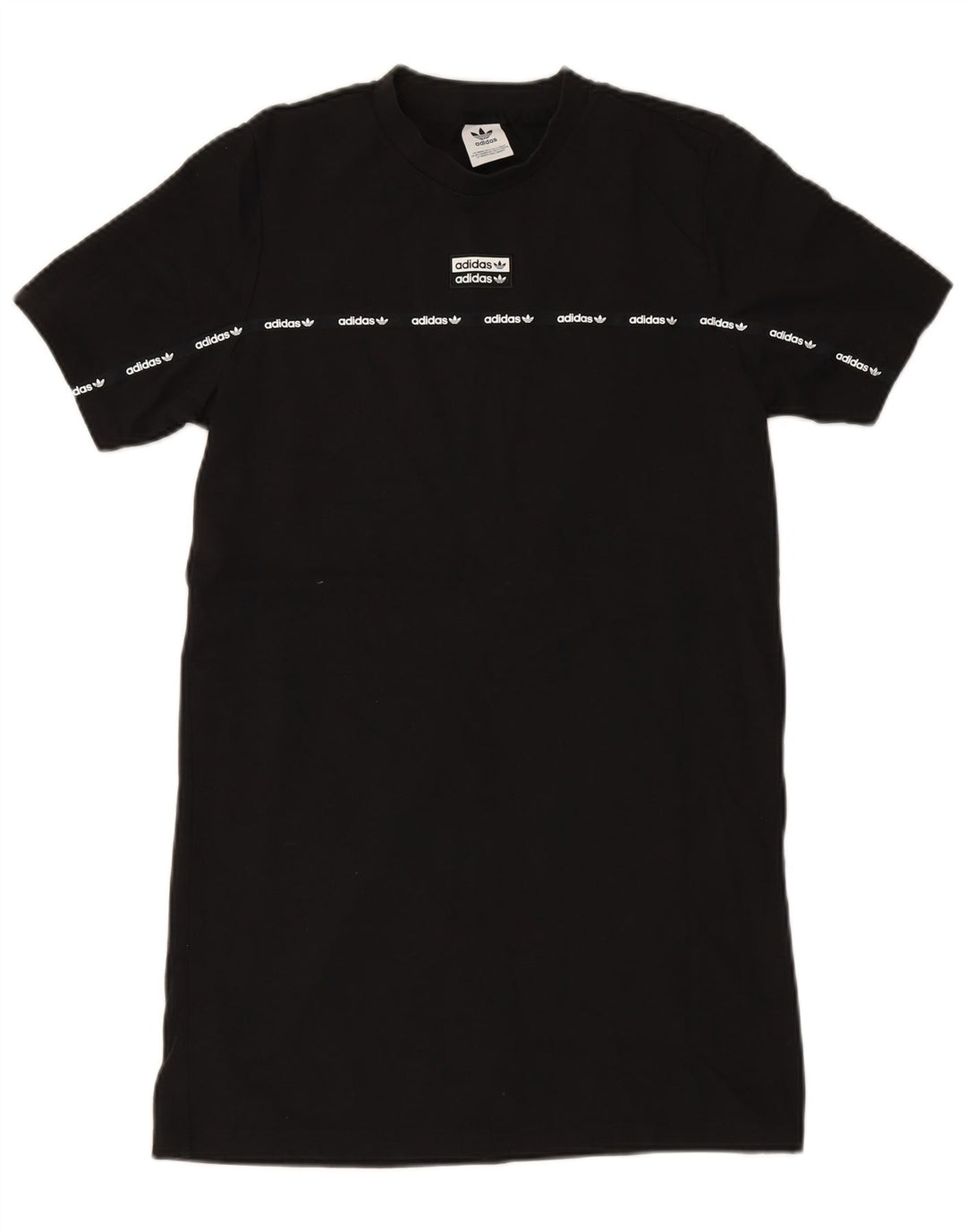 Damska sukienka t-shirtowa ADIDAS z grafiką UK 12, średnia czarna bawełna