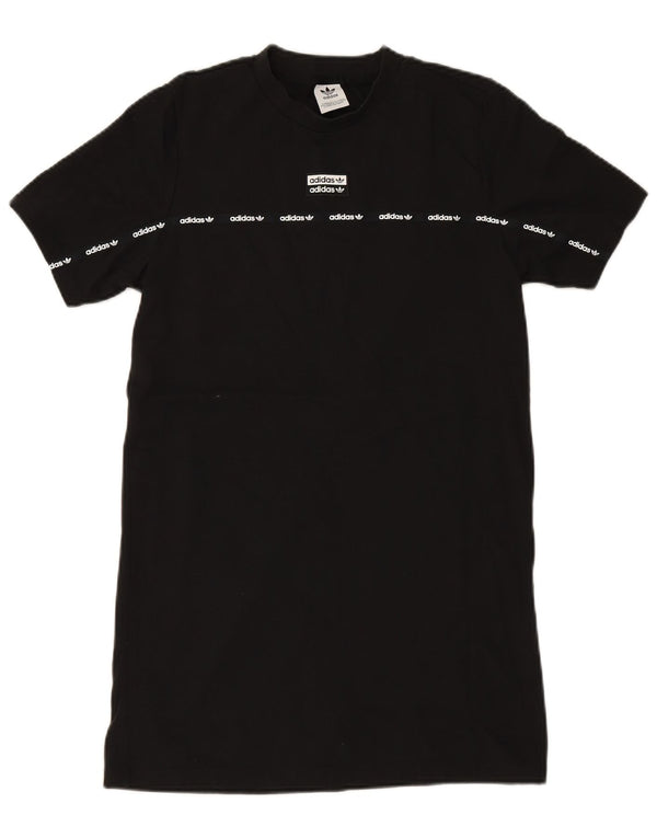 Damska sukienka t-shirtowa ADIDAS z grafiką UK 12, średnia czarna bawełna