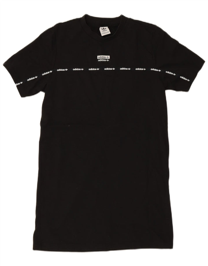 Damska sukienka t-shirtowa ADIDAS z grafiką UK 12, średnia czarna bawełna