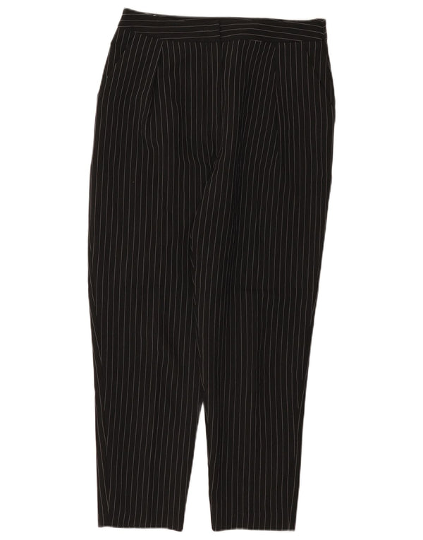 Topshop Womens Crop Chino Trousers UK 12 Medium W30 L25 Black Pinstripe